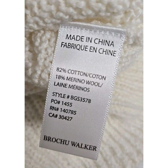 Brochu Walker Sasha Striped V-Neck Knit LS Sweater Cotton Wool Blend Women’s S - Picture 6 of 10